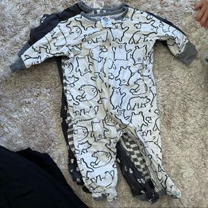 LOT of 3 - baby bear 0-3 months Gerber footie pajama sleepers